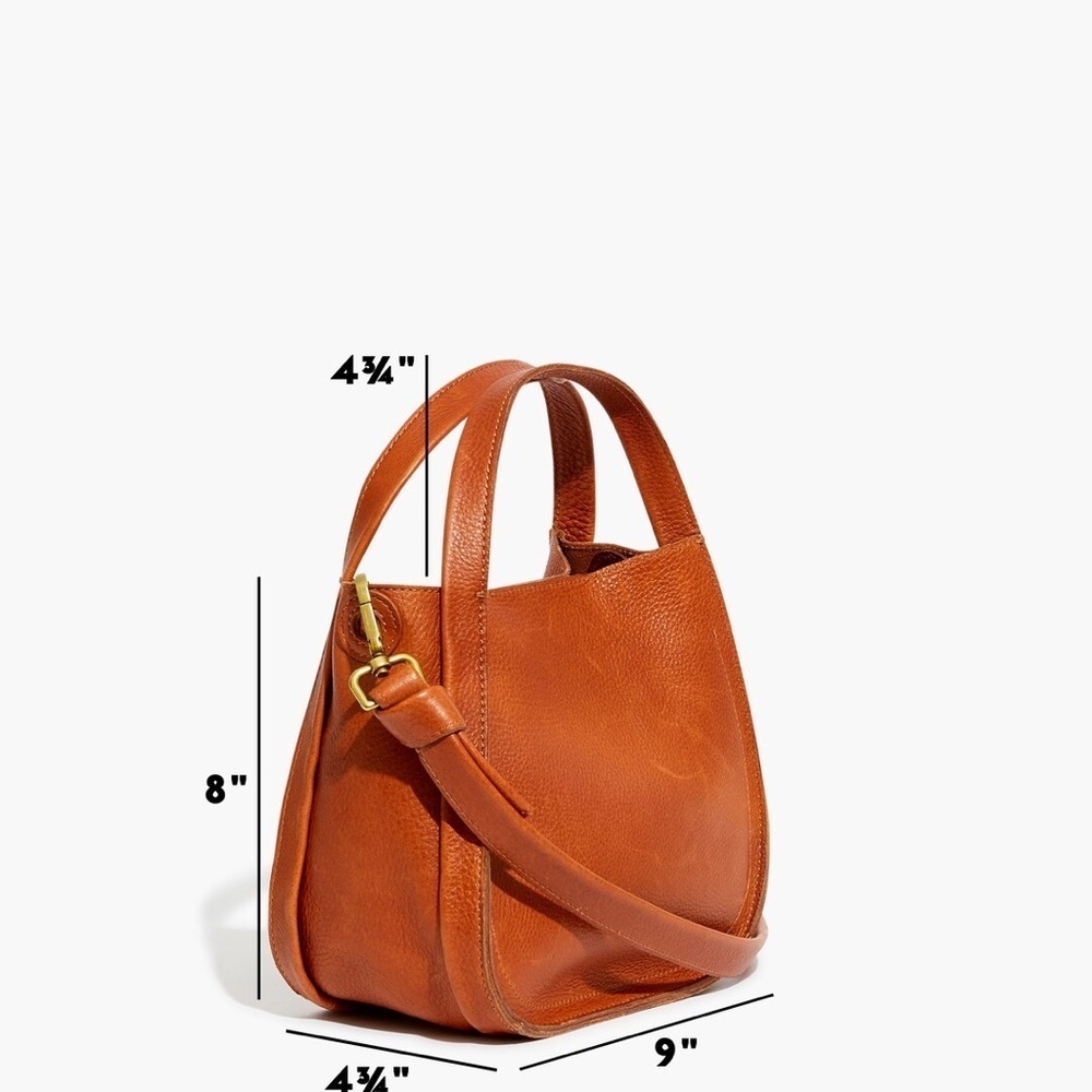 Madewell Sydney Crossbody Bag caramel leather magnetic closure shoulder bag NWOT